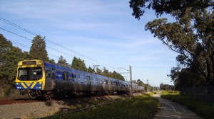Upfield train approaching Gowrie Station