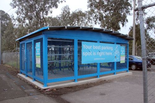 Secure Bicycle parking at Fawkner Station installed