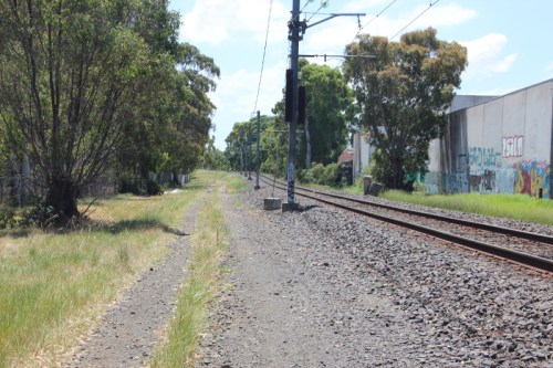 The track presently beside the railway north of Gowrie
